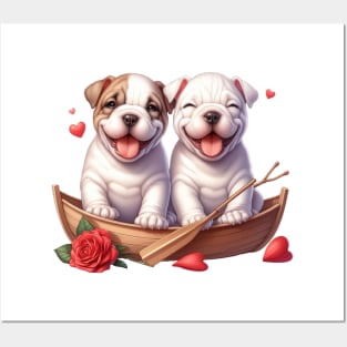 Valentine Bulldog Couple Posters and Art